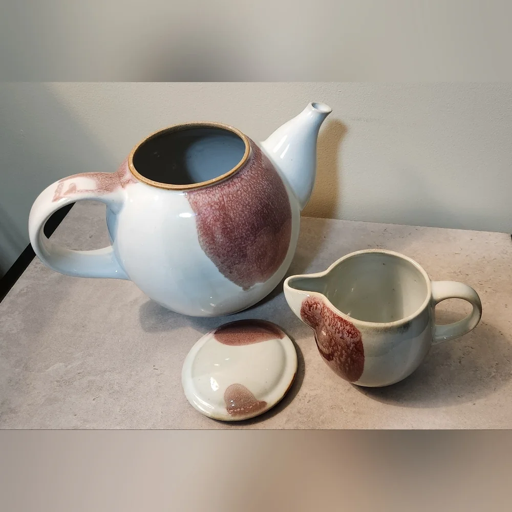Vintage Diane Love Mikasa Tea Pot With Lid & Creamer Set Mid-Century RARE HTF